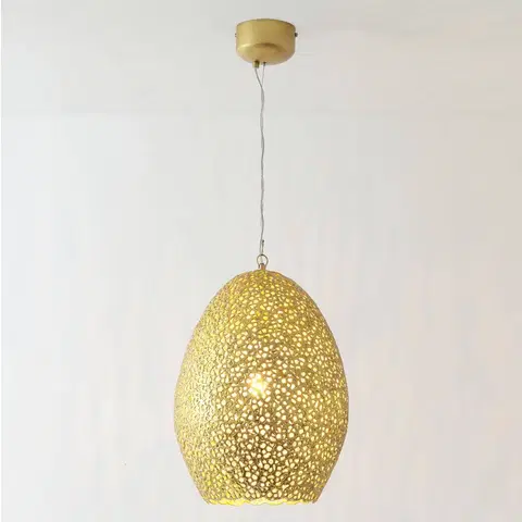 Závěsná světla Holländer Závěsné svítidlo Cavalliere, zlatá barva, Ø 34 cm