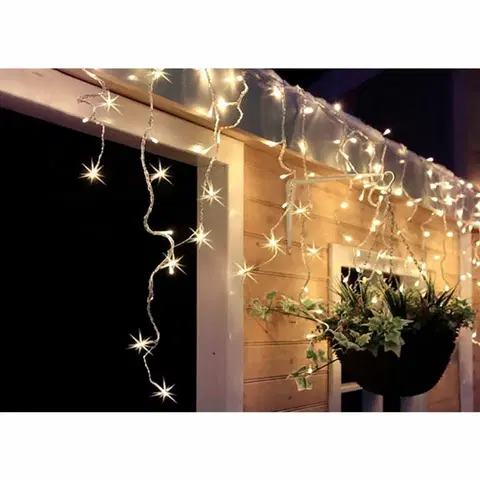 Rampouchy a krápníky Solight LED vánoční závěs, rampouchy, 120 LED, 3m x 0,7m, přívod 6m, venkovní, teplé bílé světlo, paměť, časovač 1V40-WW