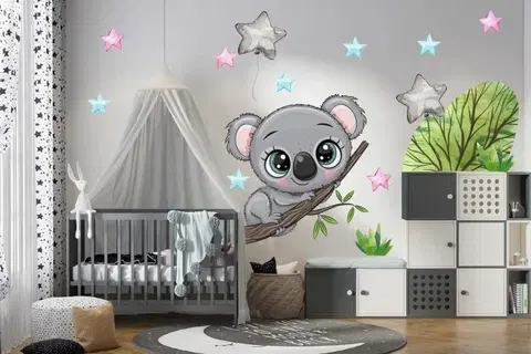 Zvířátka Nálepka na zeď pro děti roztomilá koala ve hvězdách