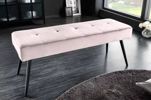 Lavice do jídelny LuxD Designová lavice Bailey 100 cm růžový samet