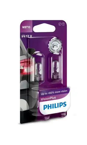Autožárovky Philips WBT10 6W 12V 3W W2,1x9,5d blistr 2ks 12040VPB2