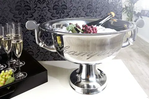Různé luxusní dekorace a doplňky Estila Mísa na chlazení šampaňského Champagne stříbrná