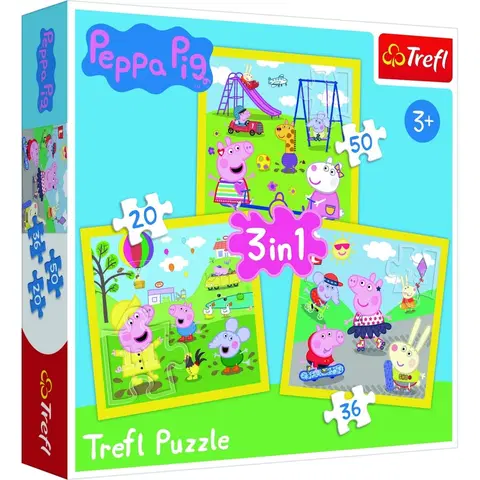 Puzzle Trefl Puzzle Prasátko Peppa 3v1 (20,36,50 dílků)