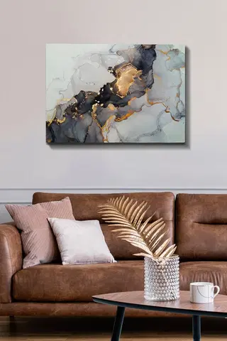 Obrazy Hanah Home Obraz Zlatá oblaka 70x50 cm