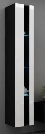 Regály a poličky HALMAR Závěsná vitrína VIGO NEW WITR 180 cm černobílá