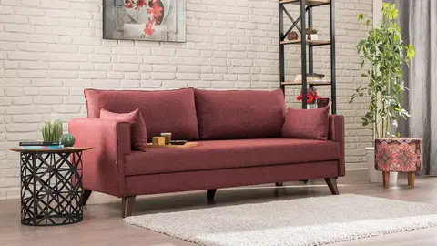 Pohovky a gauče Pohovka s lůžkem BELLA trojmístná bordó červená