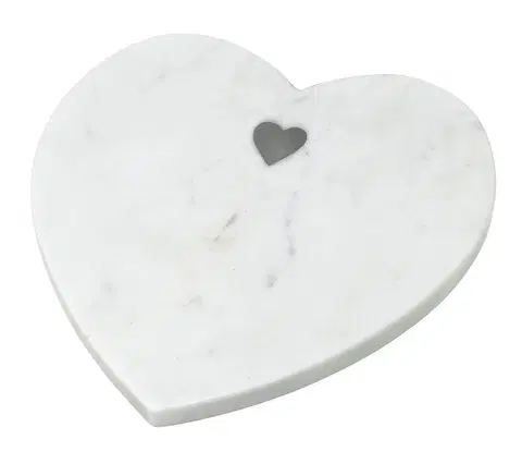 Podnosy a tácy Mramorové servírovací prkénko ve tvaru srdce Marble White - 21*21*1,5cm   Ostatní P820408