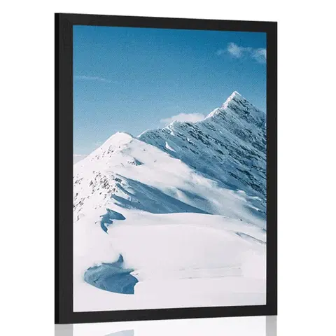 Příroda Plakát zasněžené pohoří