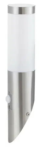 Moderní venkovní nástěnná svítidla Rabalux venkovní nástěnné svítidlo Inox torch E27 1x MAX 25W saténová chromová IP44 8266
