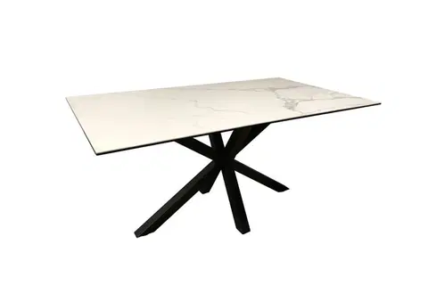 Jídelní stoly Dkton Keramický jídelní stůl Neele 160 cm bílý