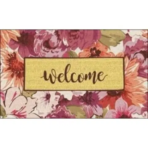 Koberce a koberečky Trade Concept Kokosová rohožka Welcome s květinami, 40 x 60 cm