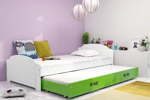 Postele BMS Dětská postel s přistýlkou LILI 2 Barva: bílá / zelená