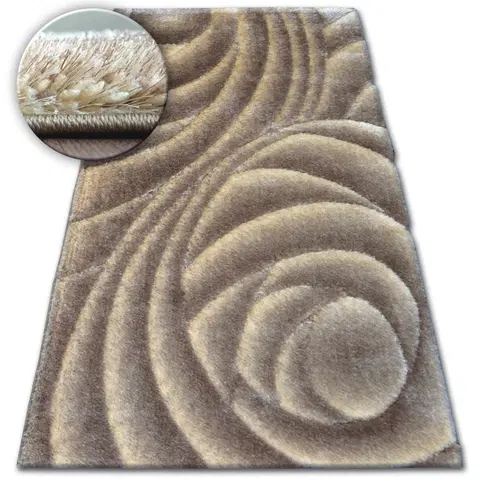 Koberce a koberečky Dywany Lusczow Kusový koberec Shaggy SPACE 3D RICHARD světle hnědý, velikost 80x150
