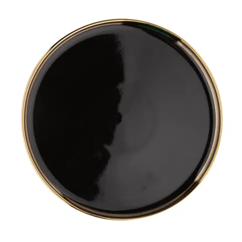 Talíře Altom Porcelánový dezertní talíř Palazzo 21 cm, černá