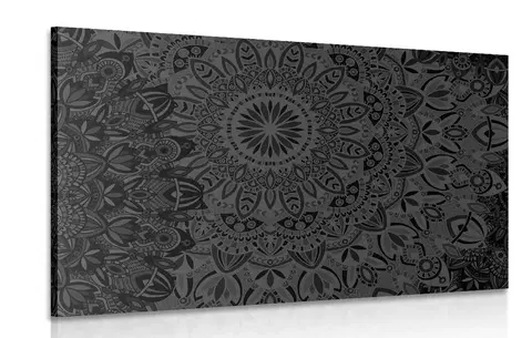 Obrazy Feng Shui Obraz stylová Mandala v černobílém provedení