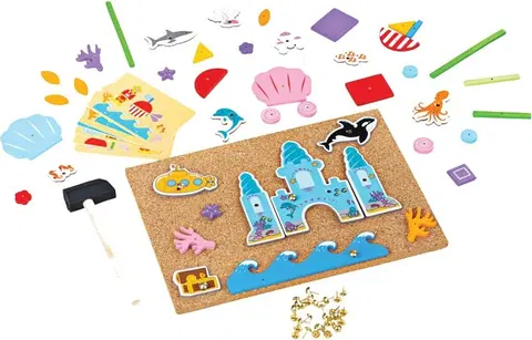 Živé a vzdělávací sady Bigjigs Toys Kreativní zatloukací hra LIFE IN SEA vícebarevná