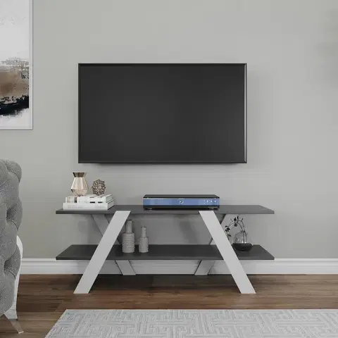 TV stolky Kalune Design TV stolek APRIL 120 cm bílý/antracitový