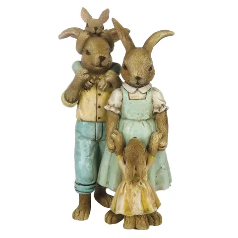 Velikonoční dekorace Velikonoční dekorace králičí rodinky - 8*6*15 cm Clayre & Eef 6PR3274