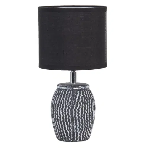 Lampy Šedivo černá stolní lampa Gulio - Ø 15*29 cm / E27 Clayre & Eef 6LMC0044
