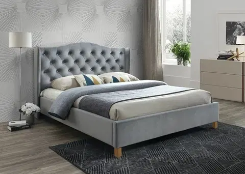 Postele Signal Manželská postel ASPEN Velvet | 180 x 200 cm SIGNAL - ložnicový nábytek: Šedá / Bluvel 14