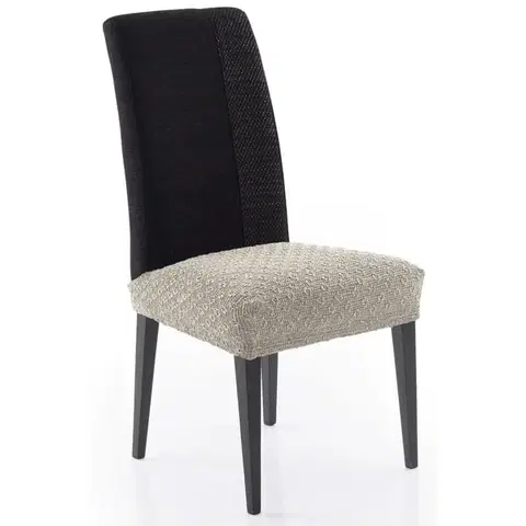 Židle Forbyt, Potah elastický na sedák židle, MARTIN, béžový, komplet 2 ks,