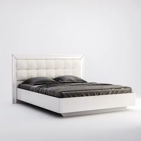 Postele 3kraft Dvoulůžková postel Bella s roštem 160x200 bílá