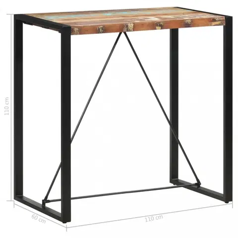 Barové stolky Barový stůl hnědá / černá Dekorhome 110x60x110 cm