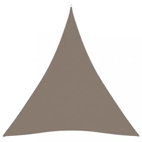Stínící textilie Stínící plachta trojúhelníková 5 x 5 x 5 m oxfordská látka Dekorhome Šedohnědá taupe