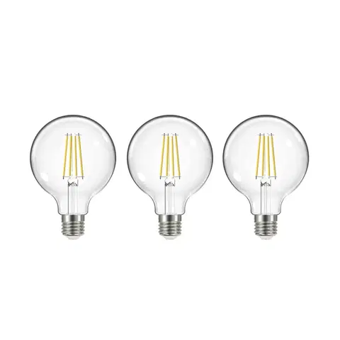 Žárovky Arcchio Žárovka LED, čirá, E27, G95, 3,8W, 3000K, 806lm, sada 3 kusů