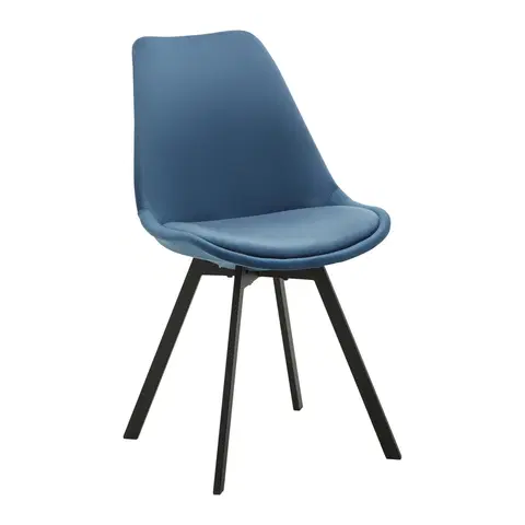 Židle do jídelny Židle Ze Sametu Mia - Modrá