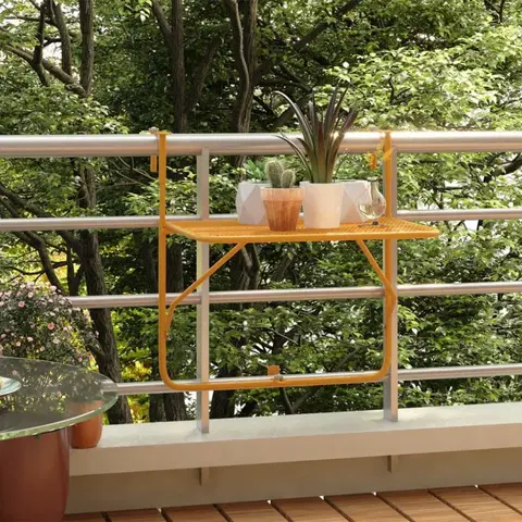 Zahrada Závěsný balkónový stolek Dekorhome Žlutá