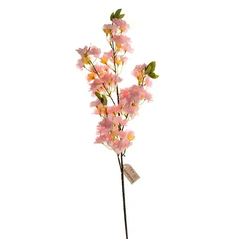 Květiny Umělá kvetoucí větev růžová, 100 cm