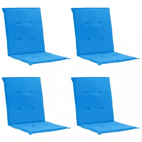 Záhradné sedáky Voděodolné podušky na zahradní židle 4 ks Dekorhome Modrá