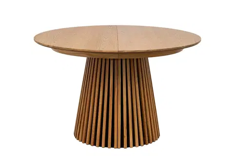 Designové a luxusní jídelní stoly Estila Moderní světle hnědý jídelní stůl Davidson kulatý rozkládací 120-200cm
