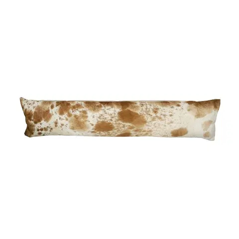 Dekorační polštáře Bílo-hnědý kožený dlouhý polštář z hovězí kůže Cow brown - 90*20*10cm Mars & More IVTKKB