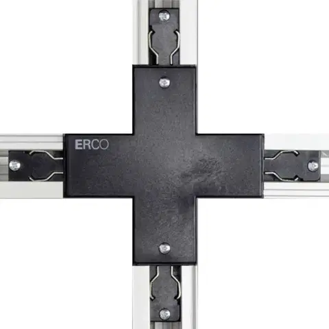 Svítidla pro 3fázový kolejnicový systém ERCO ERCO křížová spojka 3fázová přípojnice černá