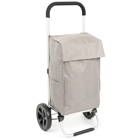 Nákupní tašky a košíky Aldotrade VIENA šedá nákupní vozík
