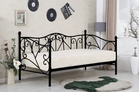 Postele HALMAR Kovová postel Sumatra 90x200 jednolůžko černé