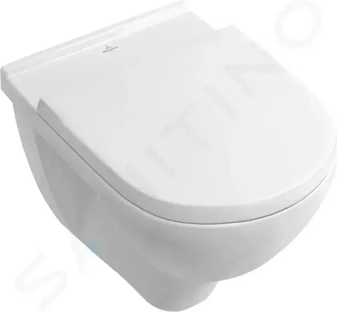 Záchody VILLEROY & BOCH O.novo Závěsné WC se sedátkem SoftClose, Combi-Pack, s CeramicPlus, bílá 5660H1R1
