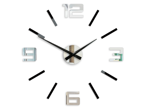 Nalepovací hodiny ModernClock 3D nalepovací hodiny Stříbrné XL