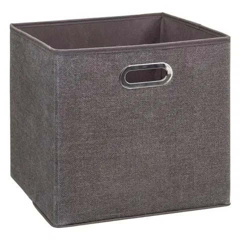 Úložné boxy DekorStyle Úložný textilní box Polpe 31x31 cm hnědý