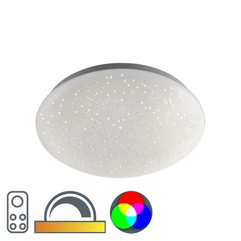 Stropni svitidla Moderní stropní svítidlo bílé s hvězdným efektem včetně LED - Bex
