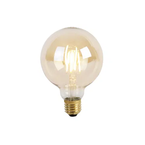 Zarovky E27 3-stupňová stmívatelná LED lampa G95 Goldline 5W 530 lm 2200K