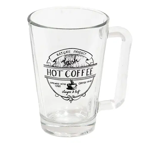 Hrnky a šálky Skleněný hrnek Hot Coffee - 11*8*12 cm / 250 ml Clayre & Eef 6GL4253