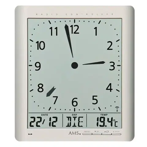 Hodiny AMS 5898 digitální nástěnné i stolní hodiny, 21 x 24 cm