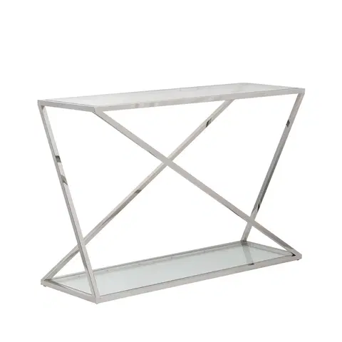 Psací stoly, boční stolky a konzoly Boční stolek - konzole Vertigo silver 120x40x80cm