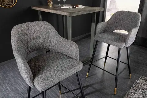 Barové židle LuxD Designová barová židle Laney světle šedá