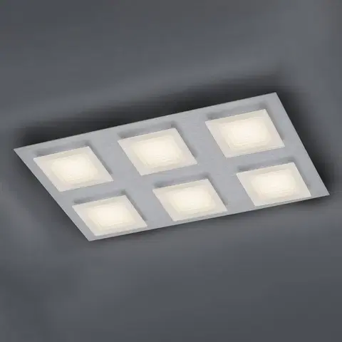 Stropní svítidla BANKAMP BANKAMP Ino LED stropní světlo 6 zdrojů stříbrná