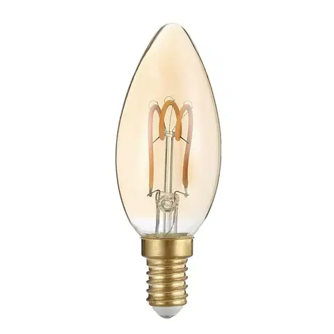 LED žárovky ACA svíčková Spiral filament Amber LED 3W E14 2700K 230V