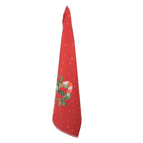 Utěrky Červená bavlněná utěrka s lízátky Happy Little Christmas - 50*70 cm Clayre & Eef HLC42-1